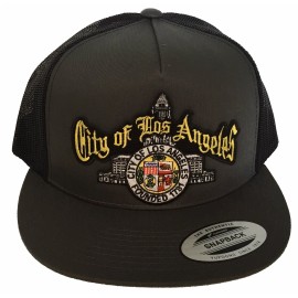 Employees Club of California City Of Los Angeles Hat Dark Grey Black Mesh Snapback