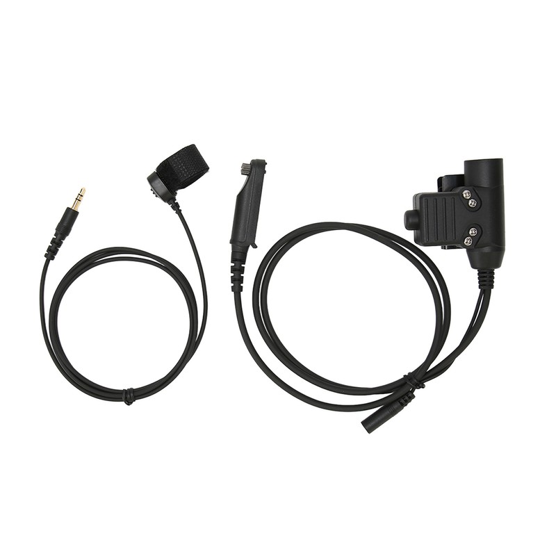 Throat Mic Headset 7.1mm Plug with PTT Adapter Push to