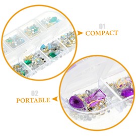 Hohopeti Mixed Style Rhinestone Manicure for Nail Art Decoration Includes Glass and Rivets for Nail Design for Salon Home Use