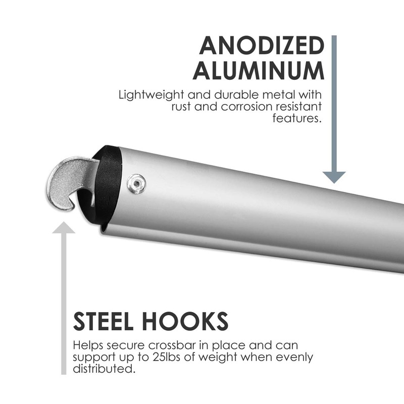 Urquid Linen, (4-7 FT Wide Adjustable Crossbar Pipe and Drape