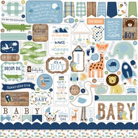 Echo Park Paper Company Baby Boy Element sticker, blue, green, mint, yellow