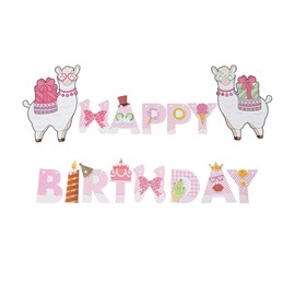 Happy Birthday Banner Alpaca Birthday Decorations, Bunting Banner for Party Decorations, for Kids Birthday