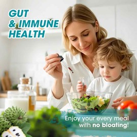 Soursop Graviola Liquid Drop with Elderberry & Lion Mane Mushroom, Soursop Bitter Liquid for Immune, Gut, Antioxidants, Cell & Energy Support, Sugar-Free, 3X Power Herbal, Natural Flavor, 1 Fl Oz