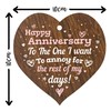 Stuff4 Wedding Anniversary Wooden Heart Plaque, Dark Wood Sign Keepsake,