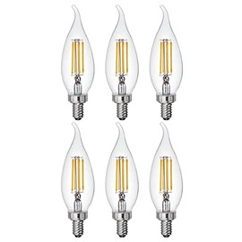 GE (6 Bulbs) Lighting 32596 LED Chandelier CAC Light Bulb, Soft White, 300 lumens, 3.5 watt LED Light Bulb, Dimmable