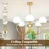 Yolsunes 5-Light Gold Chandelier, Globe Modern Sputnik Light Fixture with