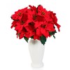 Dimetey Christmas Artificial Poinsettia Flowers,4Pcs,Each 7 Heads,30cm Long