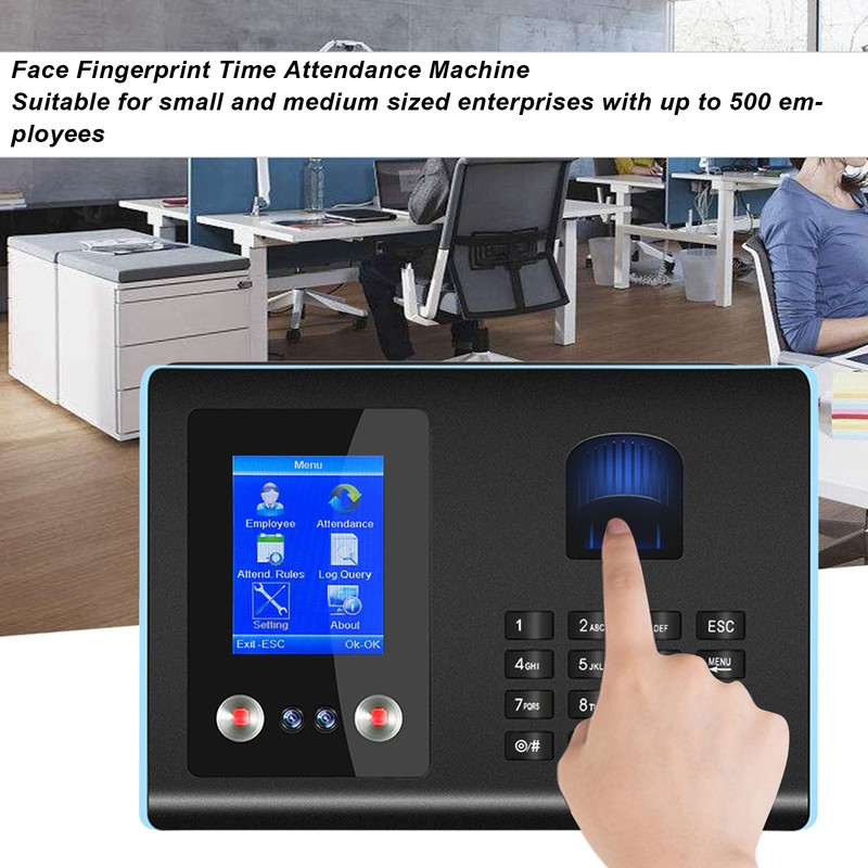 Face Fingerprint Time Attendance Machine Automatic Time Calculation Biometric Employee