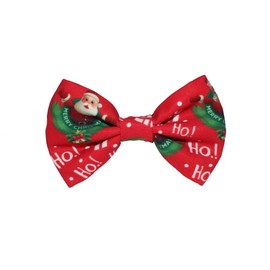 dod.i_boutique New Dogs Bow Tie Bowtie Merry Christmas SANTA RED Elastic Band attach COLLAR ACCESSORY Handmade UK (Merry Christmas SMALL)
