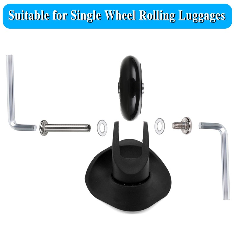OwnMy 40mm x 18mm Luggage Suitcase Replacement Wheels, Rubber Swivel