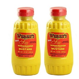 Weber`s Premium Horseradish Prepared Mustard Squeeze Bottle (2) 12 Oz. Containers