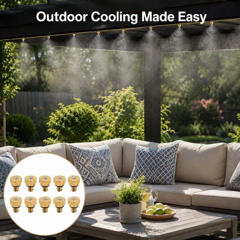 Atomizing Misting Nozzles for Garden Misting - Durable Brass Fine