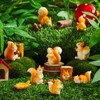 Maitys 14 Pcs Miniature Squirrel Fall Christmas Mini Figurine Garden