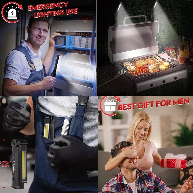 ABAB5079244 Luz De Trabajo Led Recargable Y Plegable, 2 Piezas