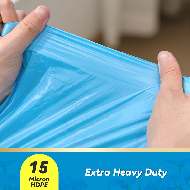 300 Count 15 Micron Extra Thick 4 Gallon Drawstring Small