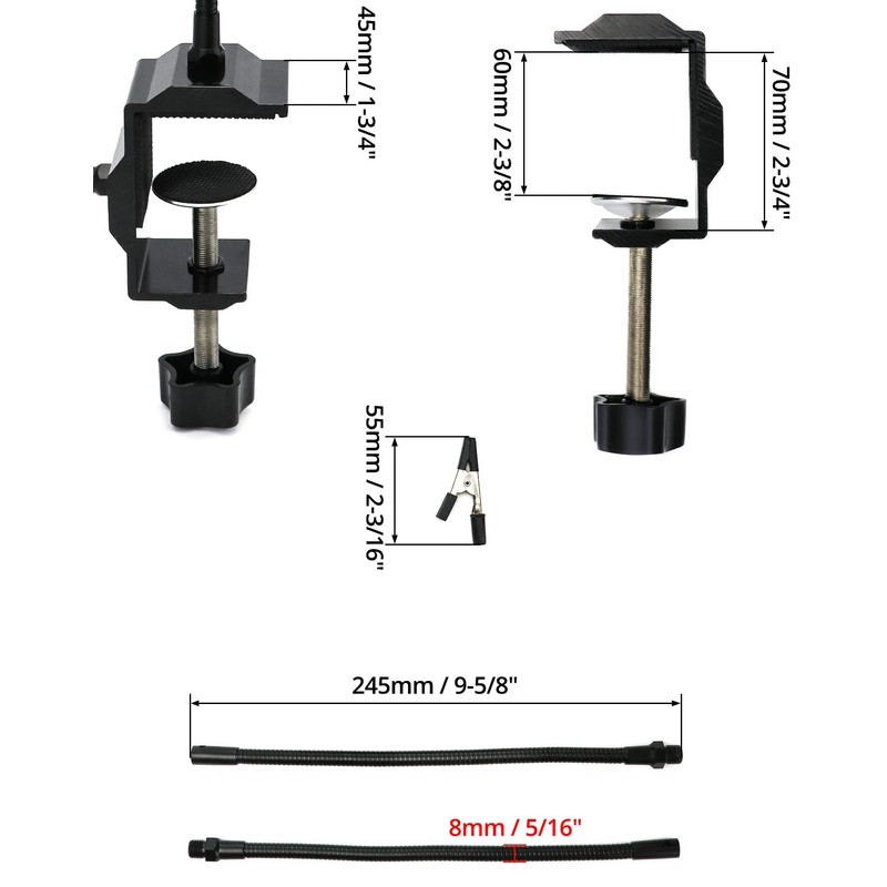 QWORK® Soldering Aid Helping Hand with C-Clamp and 2 Flexible