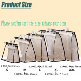 Dust Bags for Handbags - Purse Storage Organizer for Closet Moistureproof and Dustproof Cover Hanging with Zipper and Handle (Pink-XL)