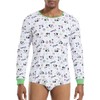 Landofgenie Mens Onesie Long Sleeve Bodysuit One Piece Pajamas Snap