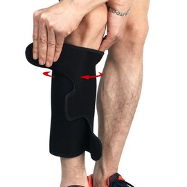 Velcro 1-Piece Calf Support Sleeve Black/FREE