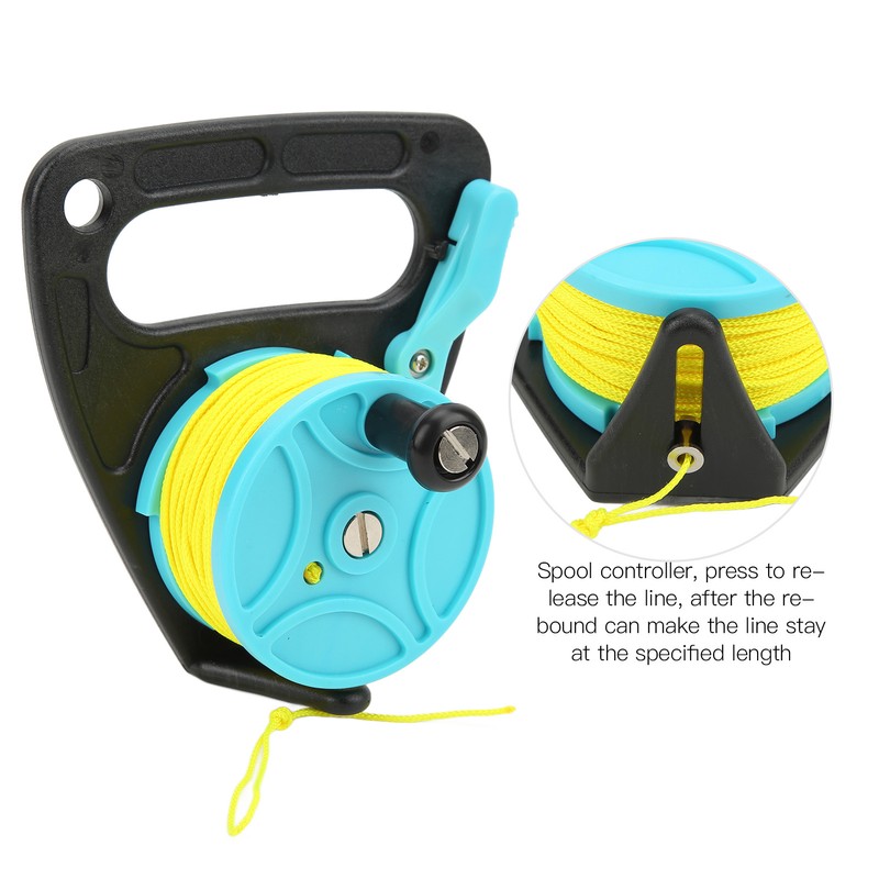 Portable Diving Handle Reel Scuba Diving Reel with Thumb Stopper