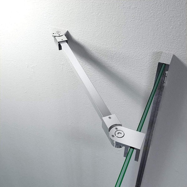 50cm Stainless Steel Frameless Shower Door Fixed Panel Wall-to-Glass Support Bar for 1/4" to 3/8" Thick Glass by M-Home