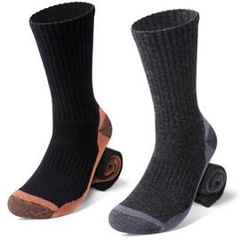 TENYSAF Wool Hiking Socks for Men - Mid weight Mens Crew Merino Wool Athletic Socks for Running Cycling Camping 7-13