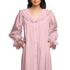 Moomaya Button Down Maxi Nightdress Long Sleeve Solid Women’s Cotton