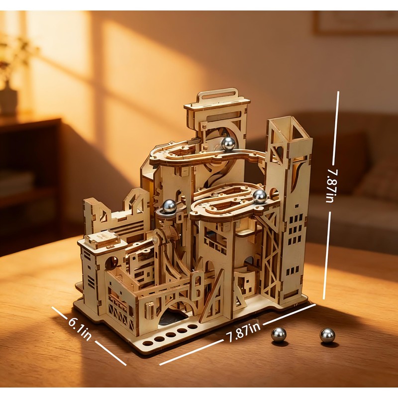 3D Wooden Puzzle for Adults, Marble Run - Advanced Roller