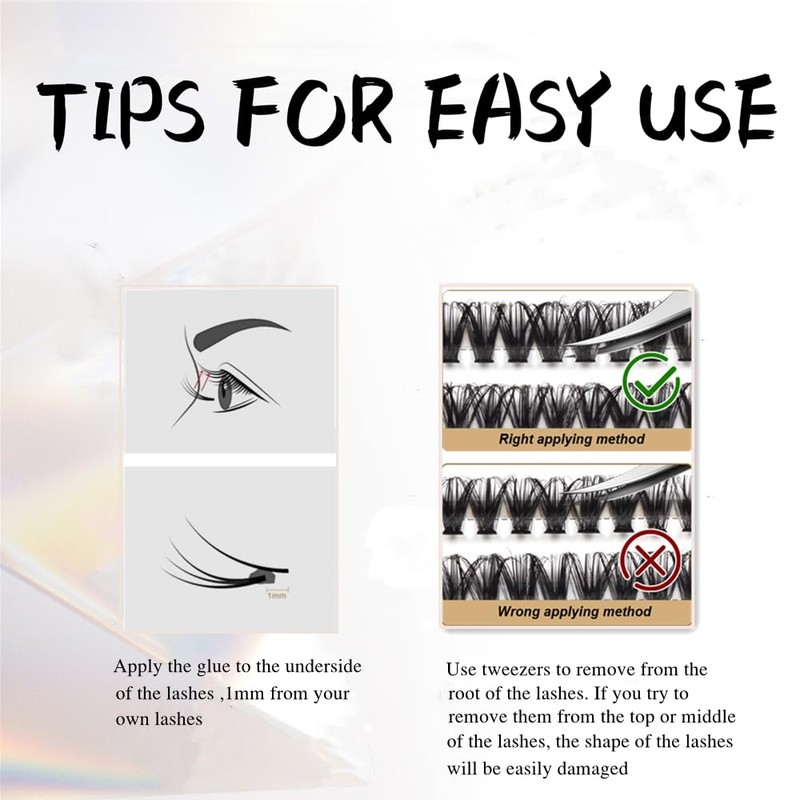 Individual Lashes Cluster Lashes 120 Pieces, 40D 0.07 D Curl