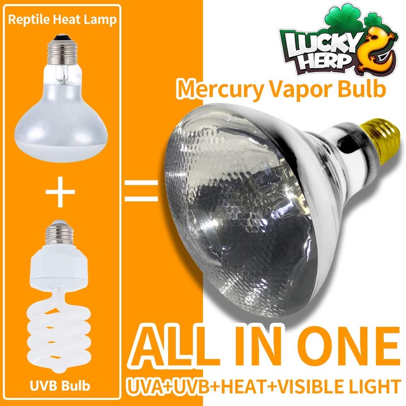 LUCKY HERP 100 Watt UVA+UVB Full Spectrum Vapor Heat Lamp