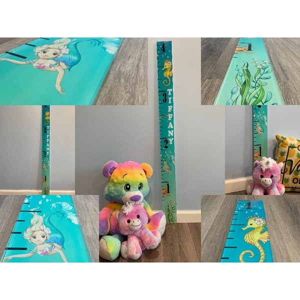Custom Personalized Measurement Ruler Premium Acrylic Mermaid Under The Sea