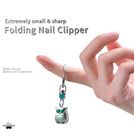 Foldable Mini Nail Clippers with Keychain, Portable Stainless Steel Ow Nail Trimmer, Nail Art Trim Fingernail Styling Tools, Car Key Wallet Clip Backpack Decoration,Grey Orange - Color: Gold-Yellow