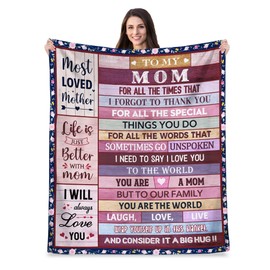 AICLIV Mom Gifts from Daughter Son, Mom Birthday Gifts, Best Gift for Mom, Mom Gift for Mothers Day Christmas, Mom Mother Blanket Gift 60"X 50"