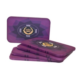 MRC Set of Five Laurel Crown Ceramic Poker Plaques (Purple $500)