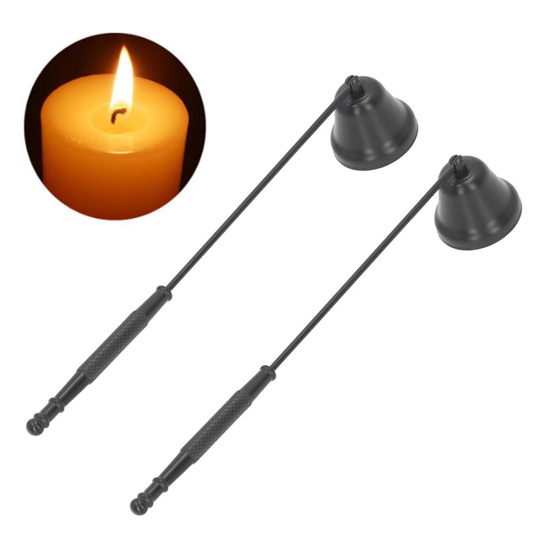 2PCS Candle Snuffer with Long Handle Bell Shape Metal Flame