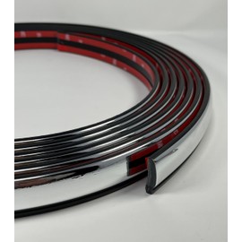 Trim-Gard 7/8" Chrome or Black and Chrome Body Side Molding (PP01 Series) (Black and Chrome, 20 Feet)