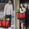 CIVJET Insulated Grocery Tote Bag, Red-black, L