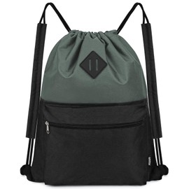 WANDF Drawstring Backpack, Sports Gym Bag with Wet Pocket, Water Resistant Drawstring Backpack, Cinch Bag for Men and Women