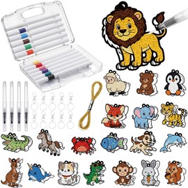 Crtin 40 Set 3D Art Craft Kits DlY Animals Foam Texture Painting Kit for Kids Puffy Paint Gift Magic Paint by Number Craft DlY Color Activity for Girls Boys Ages 4, 5, 6, 7, 8, 9, 10