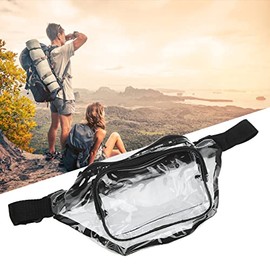 Riñonera Transparente, Riñonera Transparente PVC Multifuncional para Salidas Diarias (Negro)