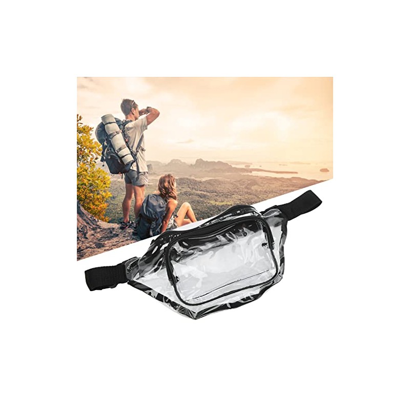 Riñonera Transparente, Riñonera Transparente PVC Multifuncional para Salidas Diarias (Negro)