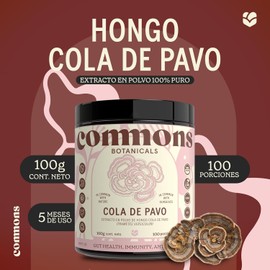 Commons Hongos Adaptógenos - Hongo Cola de Pavo - Extracto en Polvo 100 gr - Antioxidante - Suplemento 100% Natural