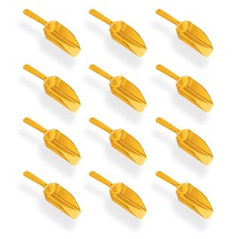 Super Z Outlet 5.5" Mini Acrylic Plastic Kitchen Scoops for Weddings, Candy Dessert Buffet, Ice Cream, Protein Powders, Coffee, Tea (Gold)