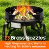 23-Head Gas Wok Burner, Cast Iron Brass, 8.9" Compact, High