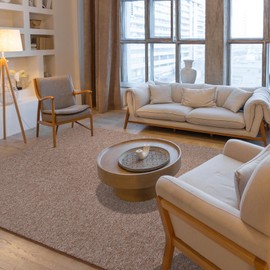 Amearea Modern Soft Area Rug, Chic Color Washable Rugs for Living Room, Home Decor Fluffy Carpet, Cute Accent Kids Rugs for for Bedroom Nursery Dorm Indoor Room Decor, Brown White, 5x8 Feet