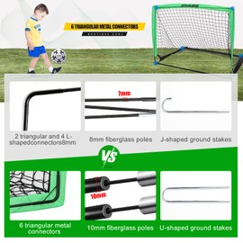 Soccer Goals for Backyard Set, Portable Kids Toddler Soccer Goal 2 of 4' x 3', Pop Up Soccer Net Soccer Training Equipment with Size 4 Soccer Ball, Carry Bag, Youth Games, Sports, Outdoor Play