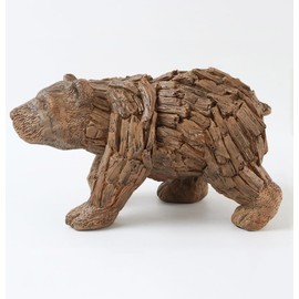 Hymmah Brown Bear Statue Home Decor Statue Rustic Home Decorations for Living Room, Boho Sculpture Resin Animal Collectible Figurines for Indoor Decor