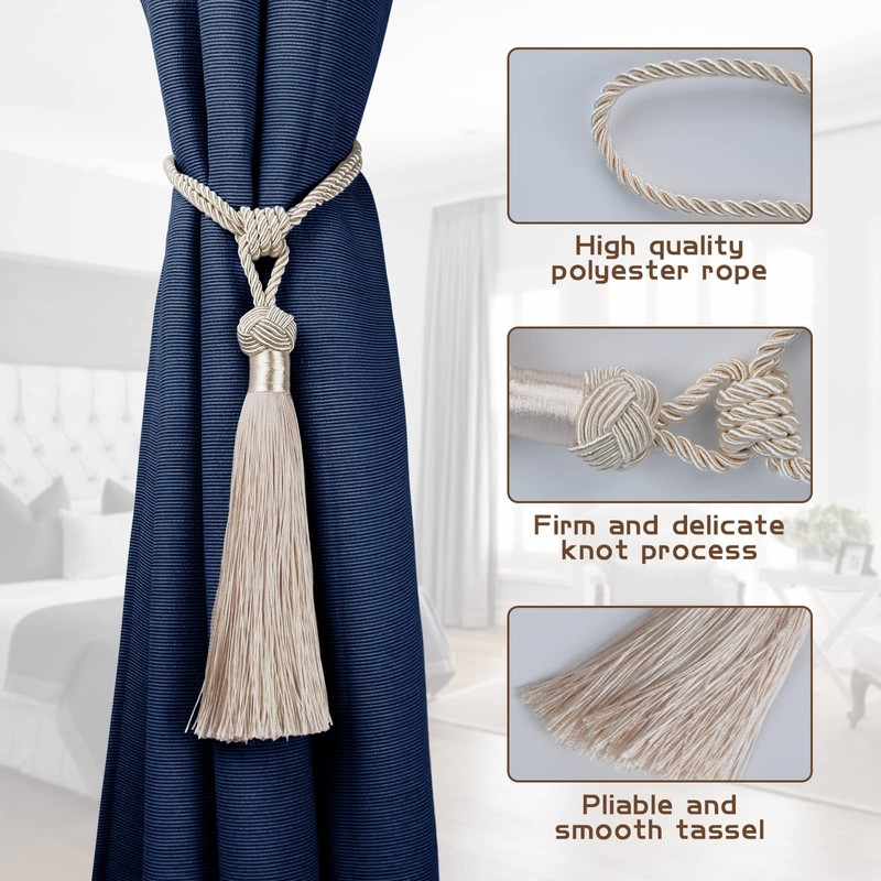 Dalababa Pack of 4 Curtain Holders, Tiebacks, Curtain Holders, Polyester