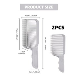 KGDUYC Pack of 2 Barber Combs for Men - Professional Hair Cutting Comb, Hairdressing Comb, Adjustable Hair Cutting Stencil, Hair Cutting Tool Ideal for Self-Haircuts