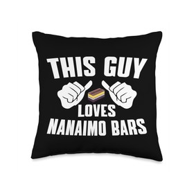 This Guy Loves Nanaimo Bars - Canadian Dessert Wear For Men Throw Pillow